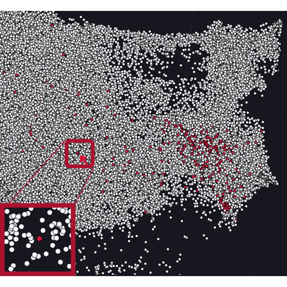 403 games with the tags ‘3D’, ‘Horror’, and ‘Online Co-Op’ are highlighted in red on the Steam Map 