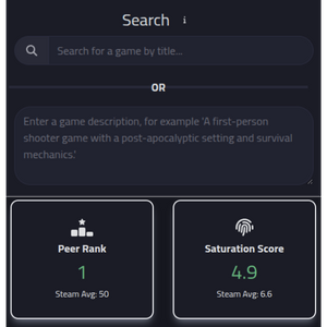 An image of the search tools and bespoke statistical metrics